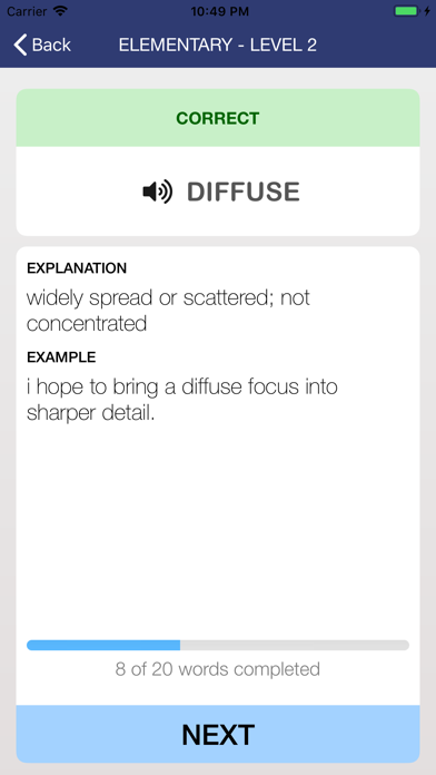 Toefl Vocabulary Quizzes Screenshot