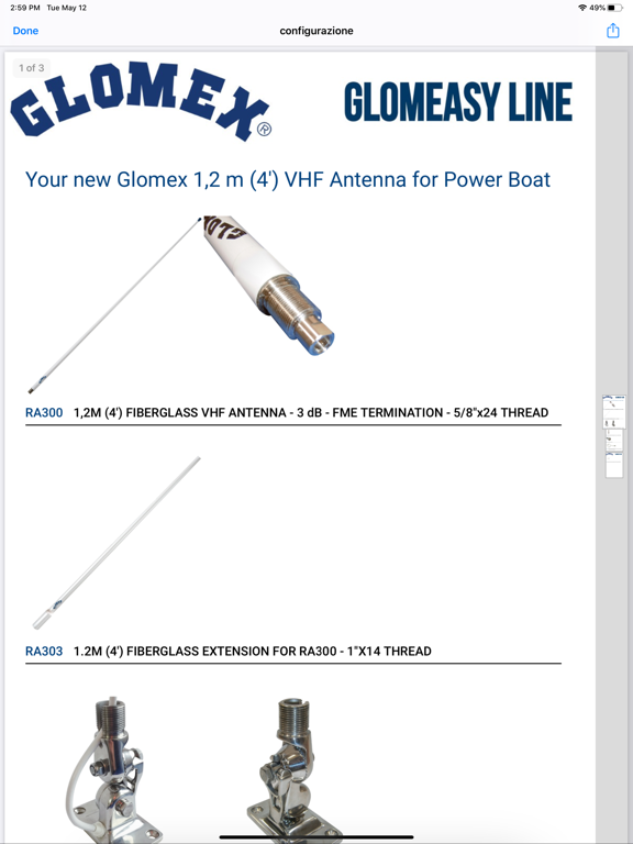 Glomex Configurator iPad screenshot