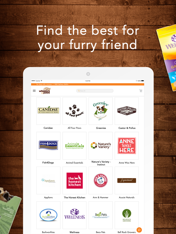 Whiskers N Paws iPad screenshot 5 - Shopping app