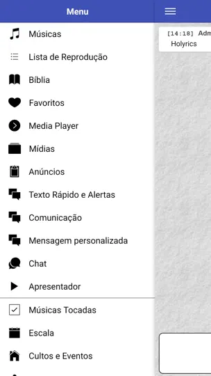 Captura de pantalla de Holyrics en iPhone 4