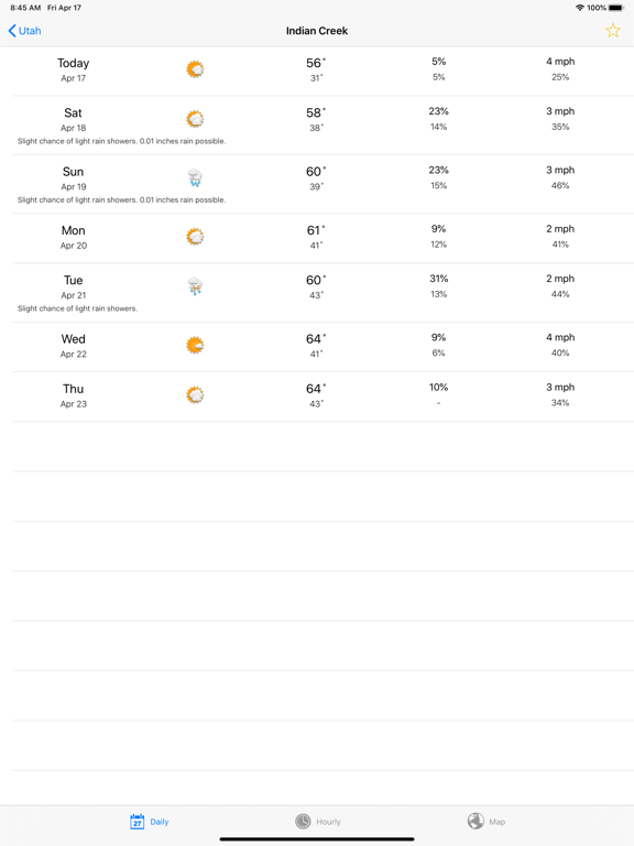 Climbing Weather iPad screenshot