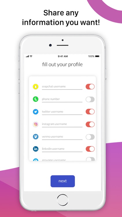 PeckApp - Share Contact Info