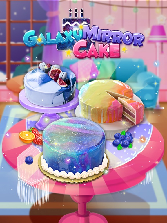 Galaxy Mirror Glaze Cake iPad screenshot