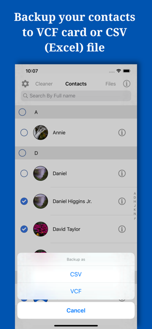 Backup And Manage Contacts