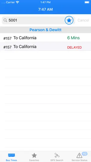 Screenshot von Bus Times - Chicago auf dem iPhone 3