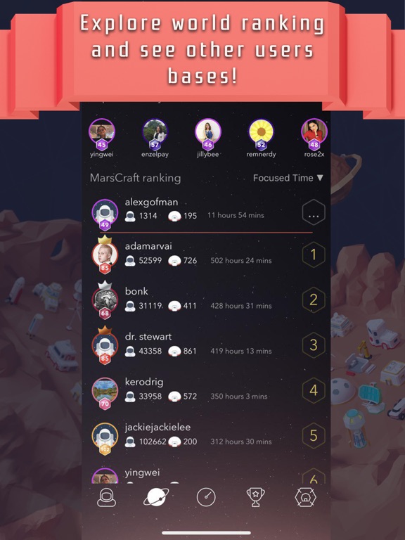 Mars Craft - Focus Build Timer iPad screenshot 8 - Productivity app