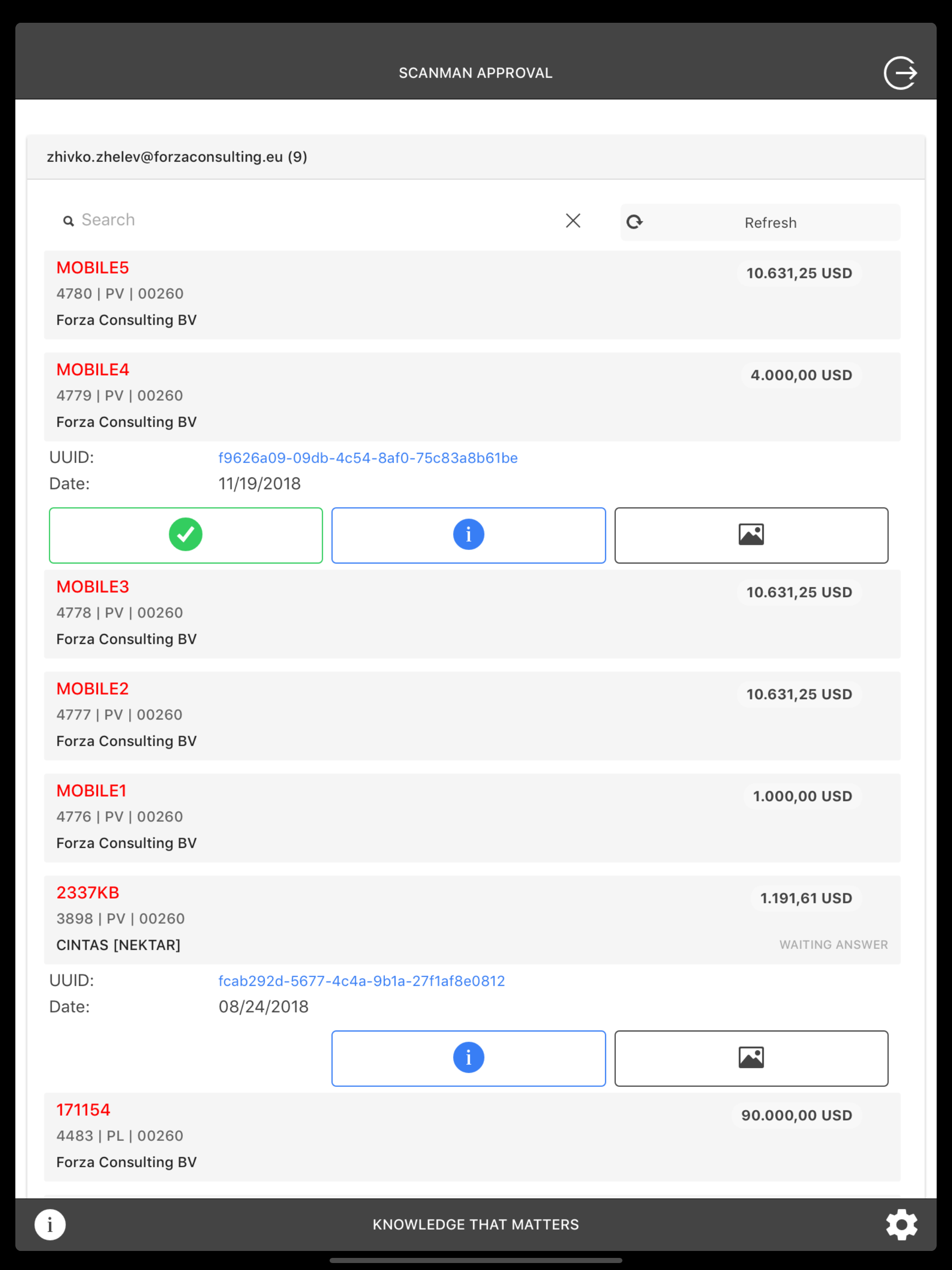 SCANMAN JDE INVOICE APPROVAL