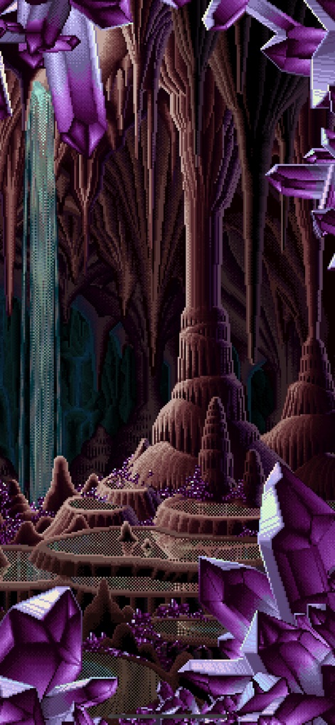 Living Worlds - Mark Ferrari - pixel-art-crystal-cavern