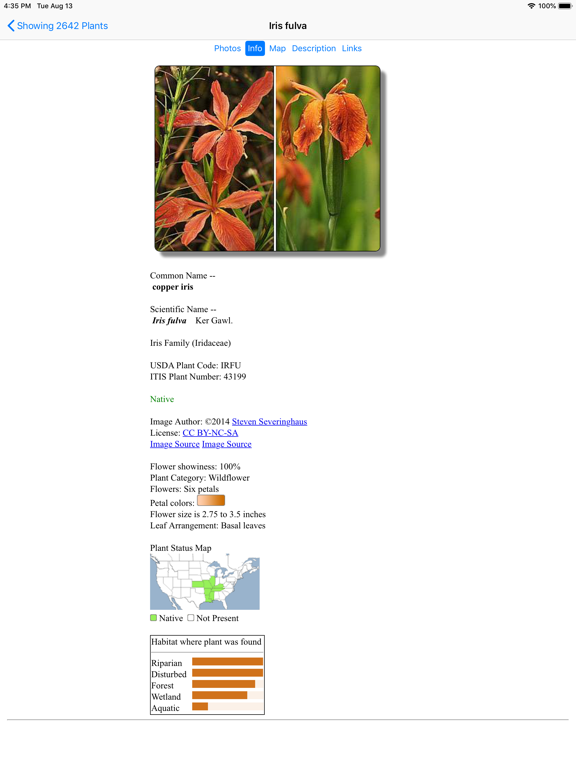 Arkansas Wildflowers iPad screenshot 6 - Education app