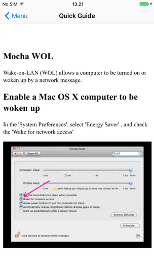 Скриншот Mocha WOL на iPhone 4