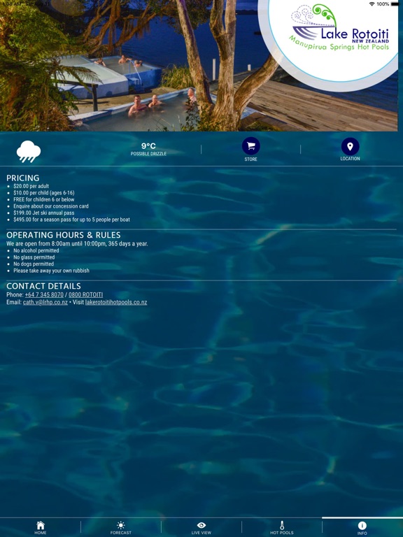 Lake Rotoiti Hot Pools iPad screenshot