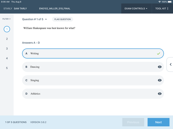 Examplify iPad screenshot