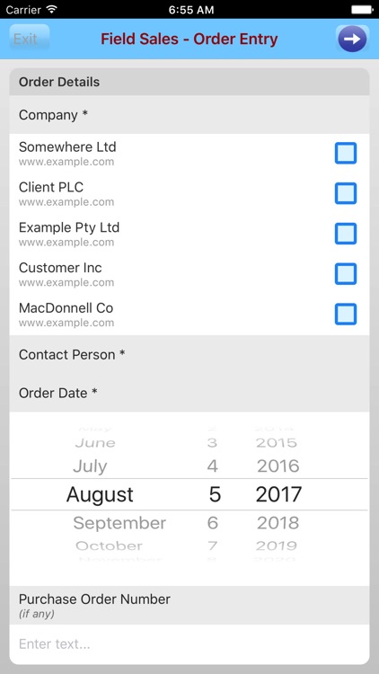 Tap-to Mobile Forms