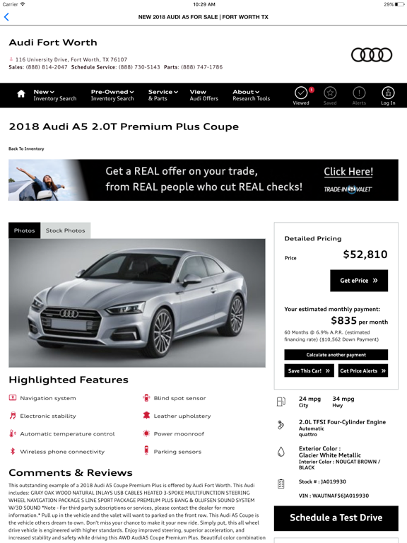 Audi Fort Worth iPad screenshot 4 - Shopping app