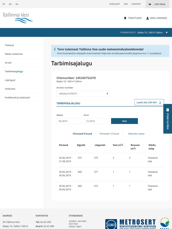 Screenshot #6 pour Tallinna Vesi iseteenindus