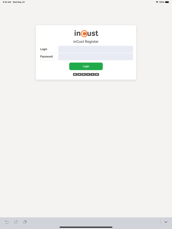 inCust Terminal iPad screenshot
