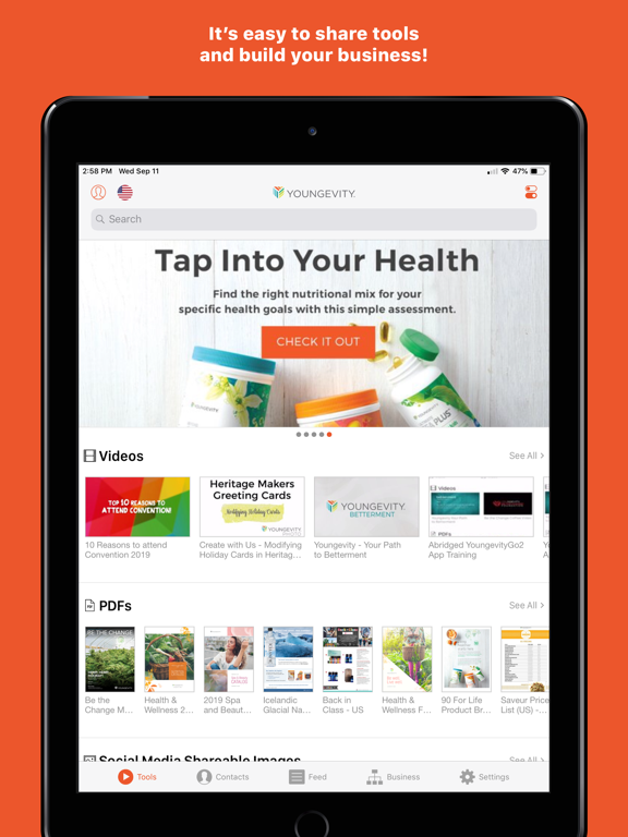 YoungevityGo2 iPad screenshot 1 - Utilities app