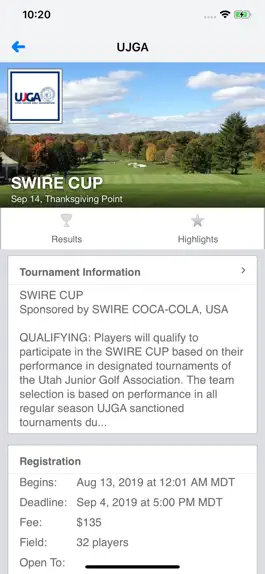 Game screenshot Utah Junior Golf Association apk