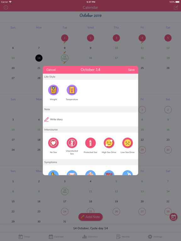MyPeriod - Period Tracker iPad screenshot 6 - Health & Fitness app