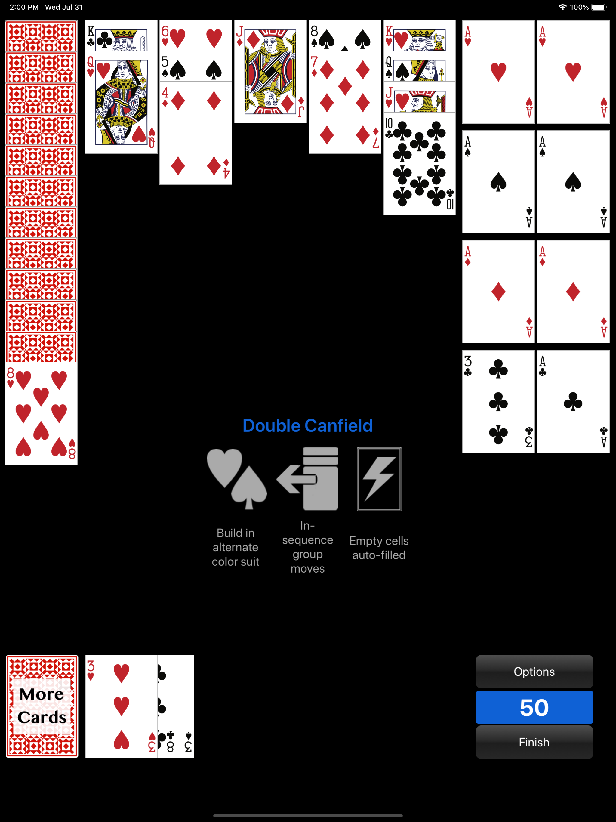 Double Canfield Solitaire
