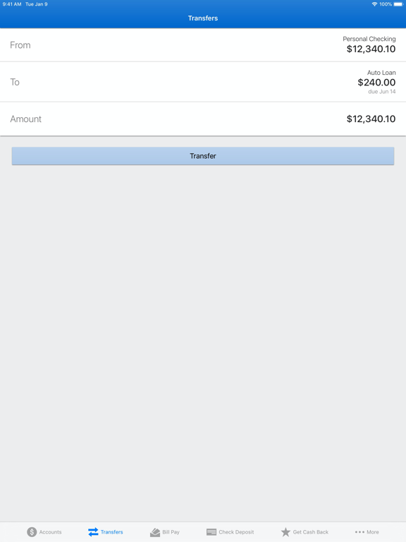 People First FCU iPad screenshot 4 - Finance app