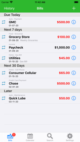 myBill$ screenshot