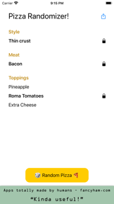 Pizza Randomizer screenshot