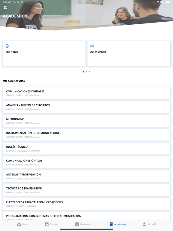 UPCT Politécnica de Cartagena iPad screenshot 5 - Education app