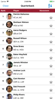 fantasy football pos. rankings iphone screenshot 2