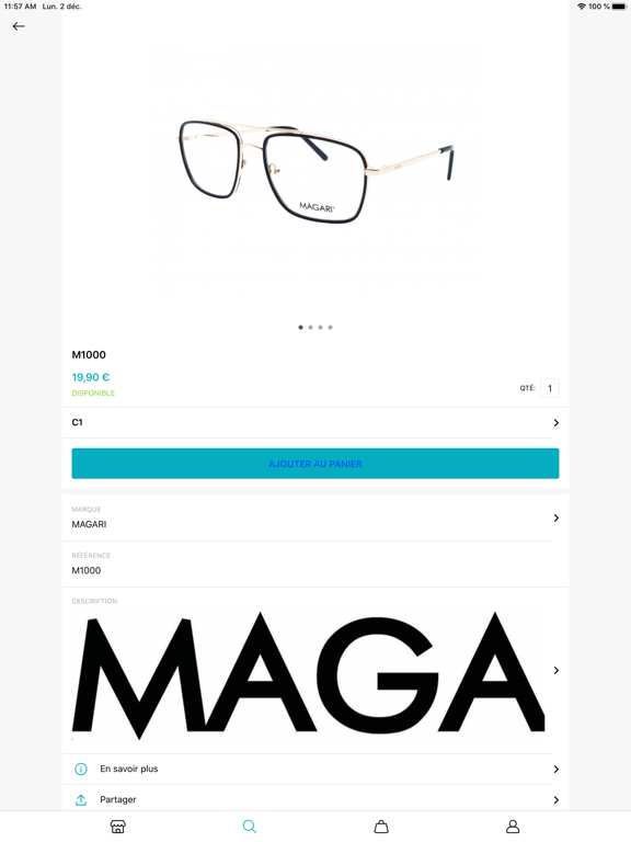 Visiooptic iPad screenshot
