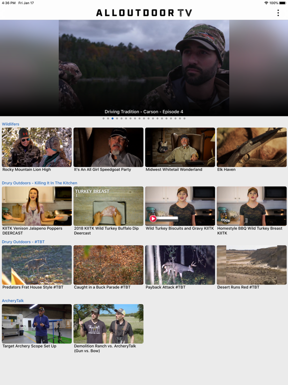 ALLOUTDOOR TV iPad screenshot 1 - Sports app