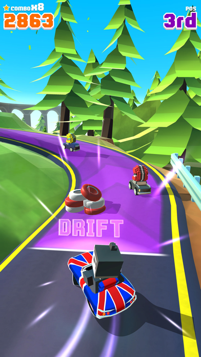Blocky Racer - Endless Arcade Racing Screenshot 2