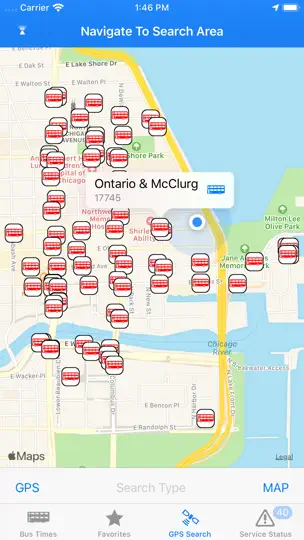 Screenshot von Bus Times - Chicago auf dem iPhone 2