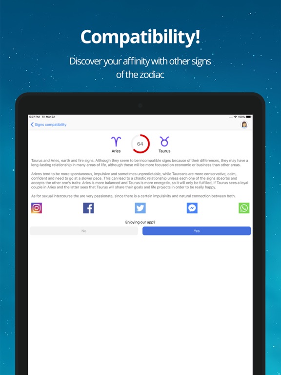 Daily Horoscope & Zodiac Signs iPad screenshot 4 - Lifestyle app