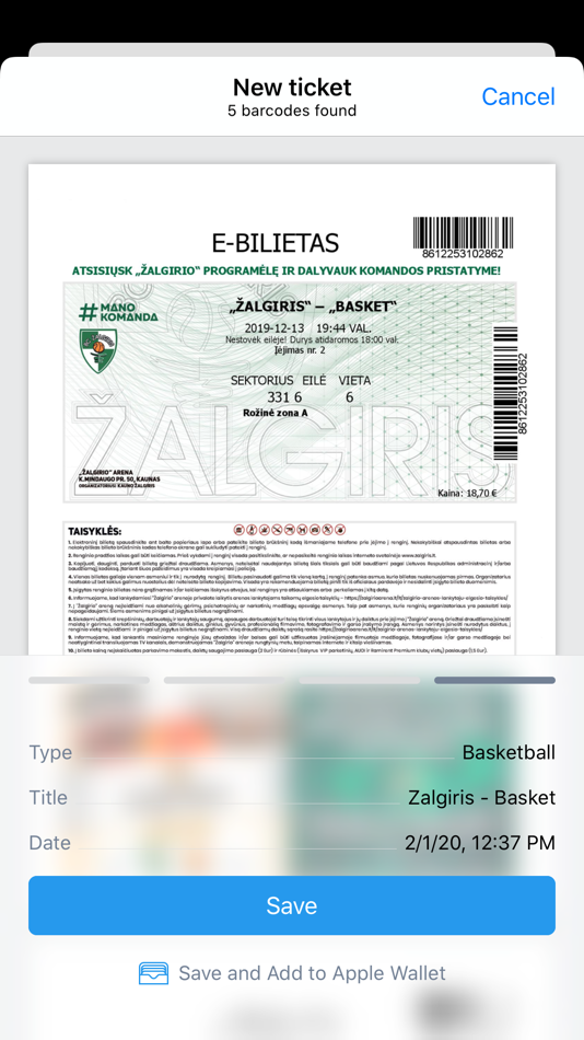 #5. Ticket Holder (iOS) By: Edvinas Bartkus
