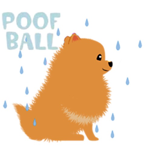 Pomeranian Dog Pom Pom Sticker - AppWisp.com