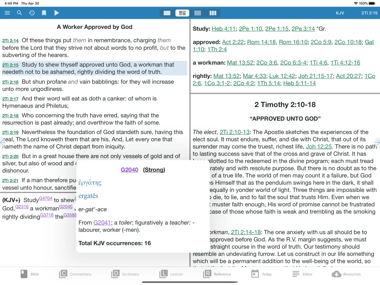 Screenshot #4 pour e-Sword HD: Bible Study to Go