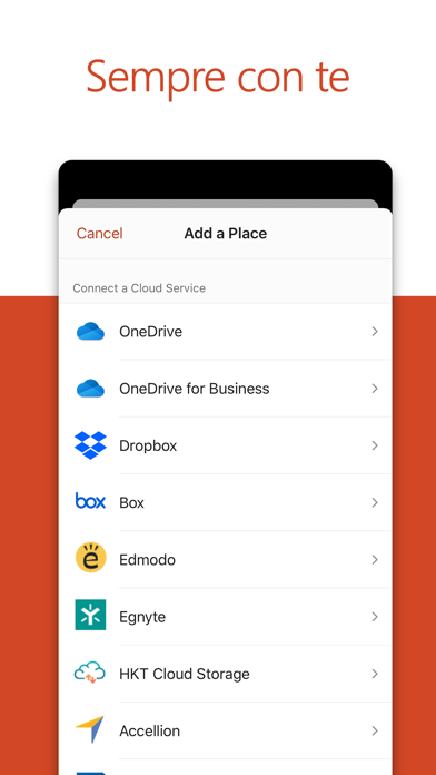 Microsoft PowerPoint Schermata dell'app