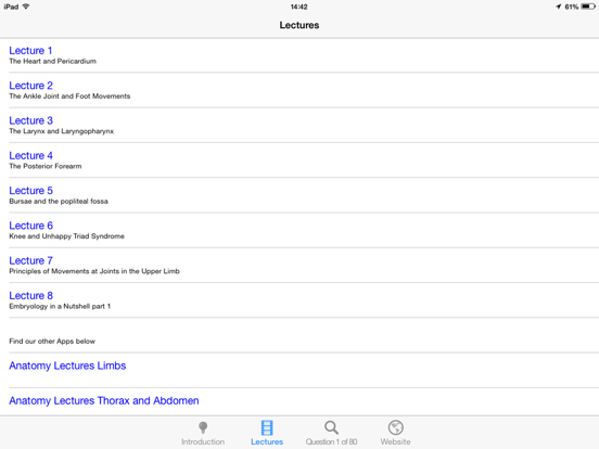 Anatomy Lectures and MCQs iPad screenshot 5 - Medical app