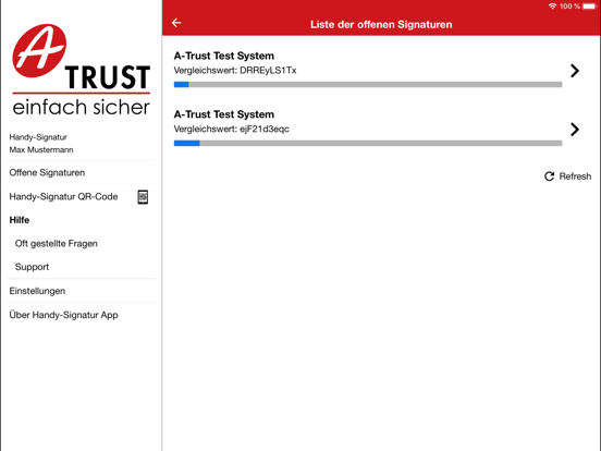 A-Trust Signatur iPad screenshot 4 - Business app