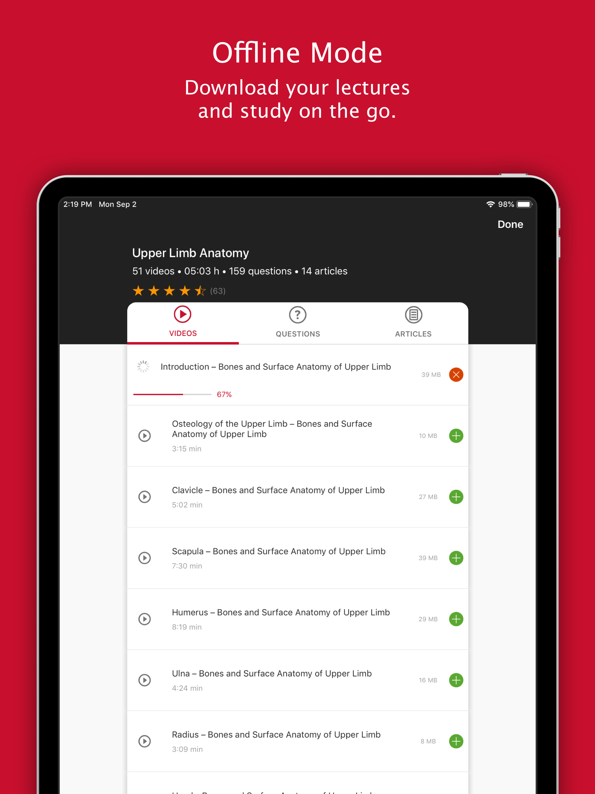 Lecturio UH Coll of Medicine screenshot 12