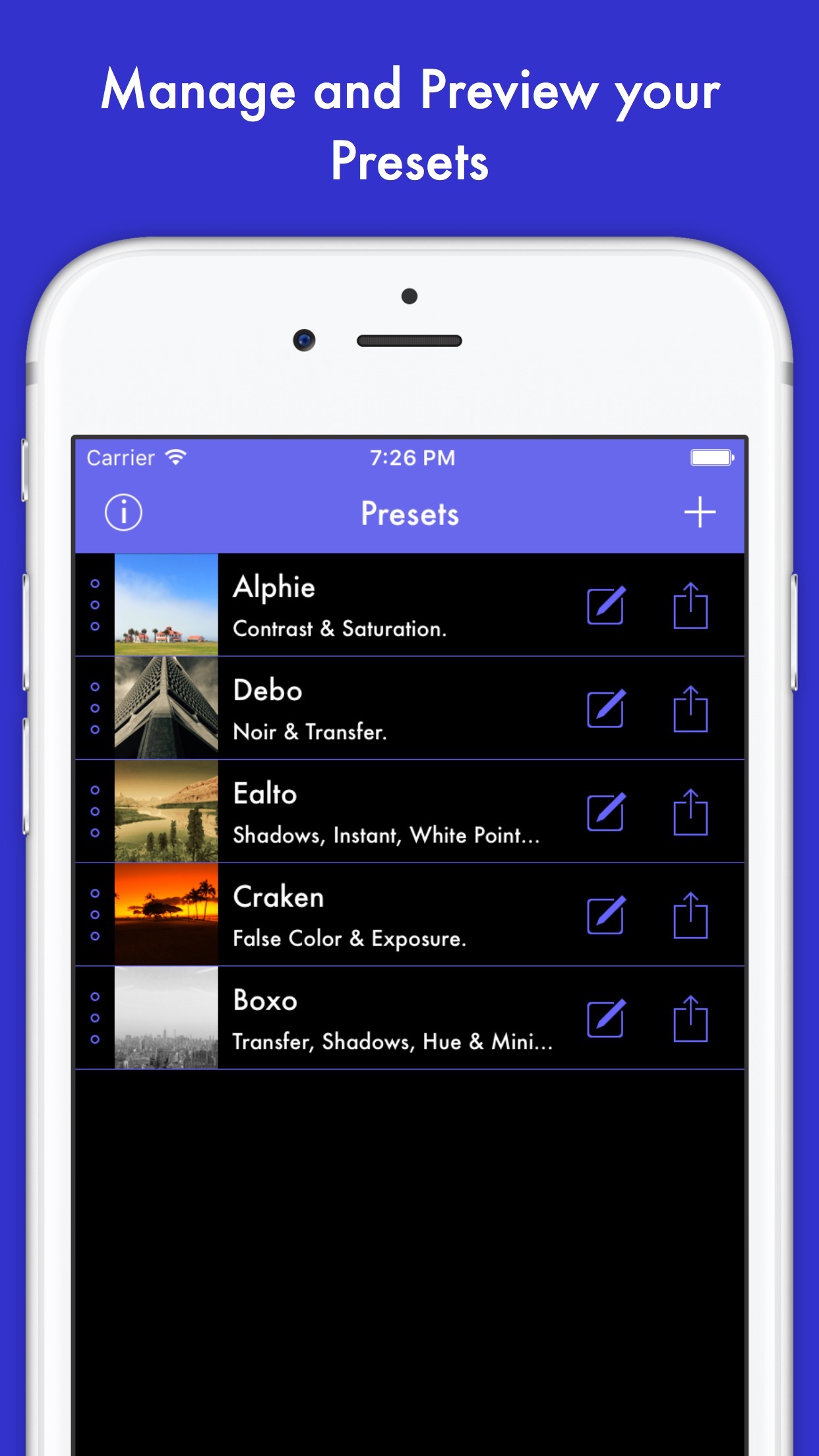 Screenshot do app Preset