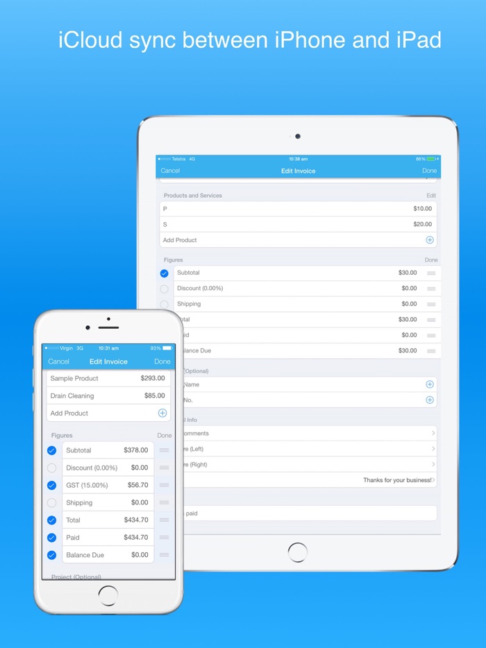 Recurring Invoices Invoice app