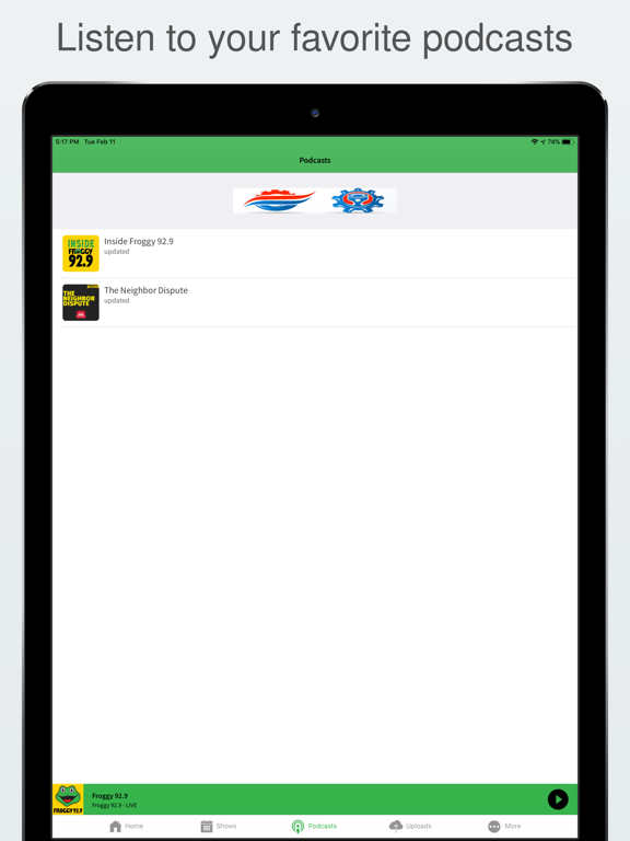 Froggy 92.9 iPad screenshot 4 - Music app