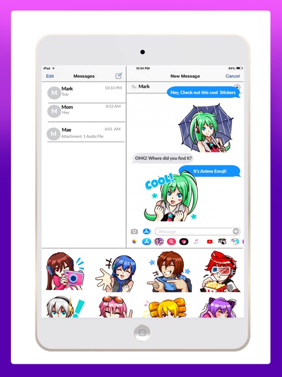 Screenshot #5 pour Anime Cosplay Gif Stickers App