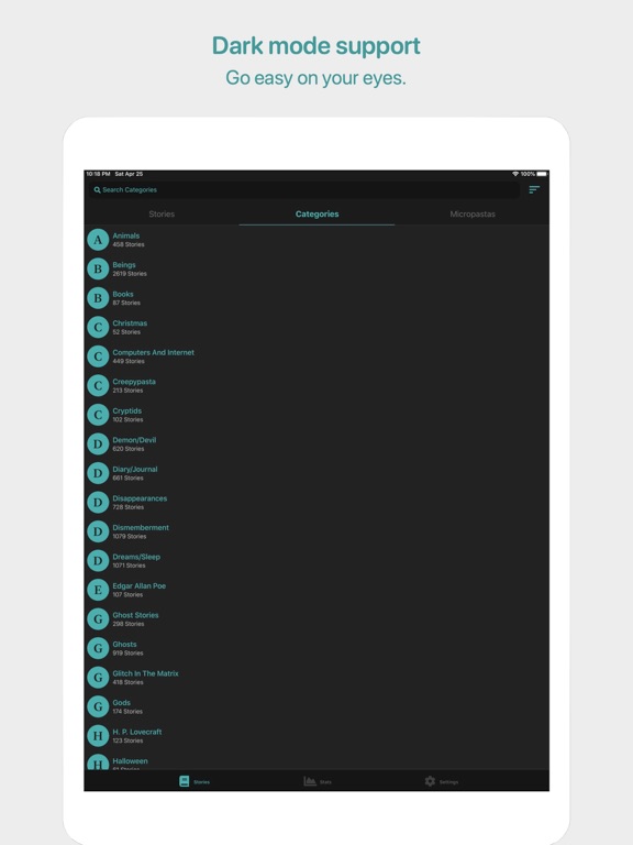 Creepypasta iPad screenshot 5 - Book app