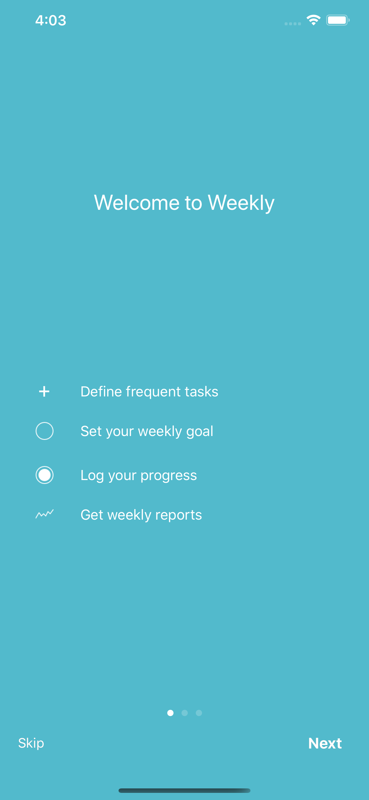 Weekly - Track frequent tasks
