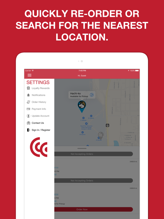 Concourse Concessions To Go iPad screenshot 1 - Food & Drink app