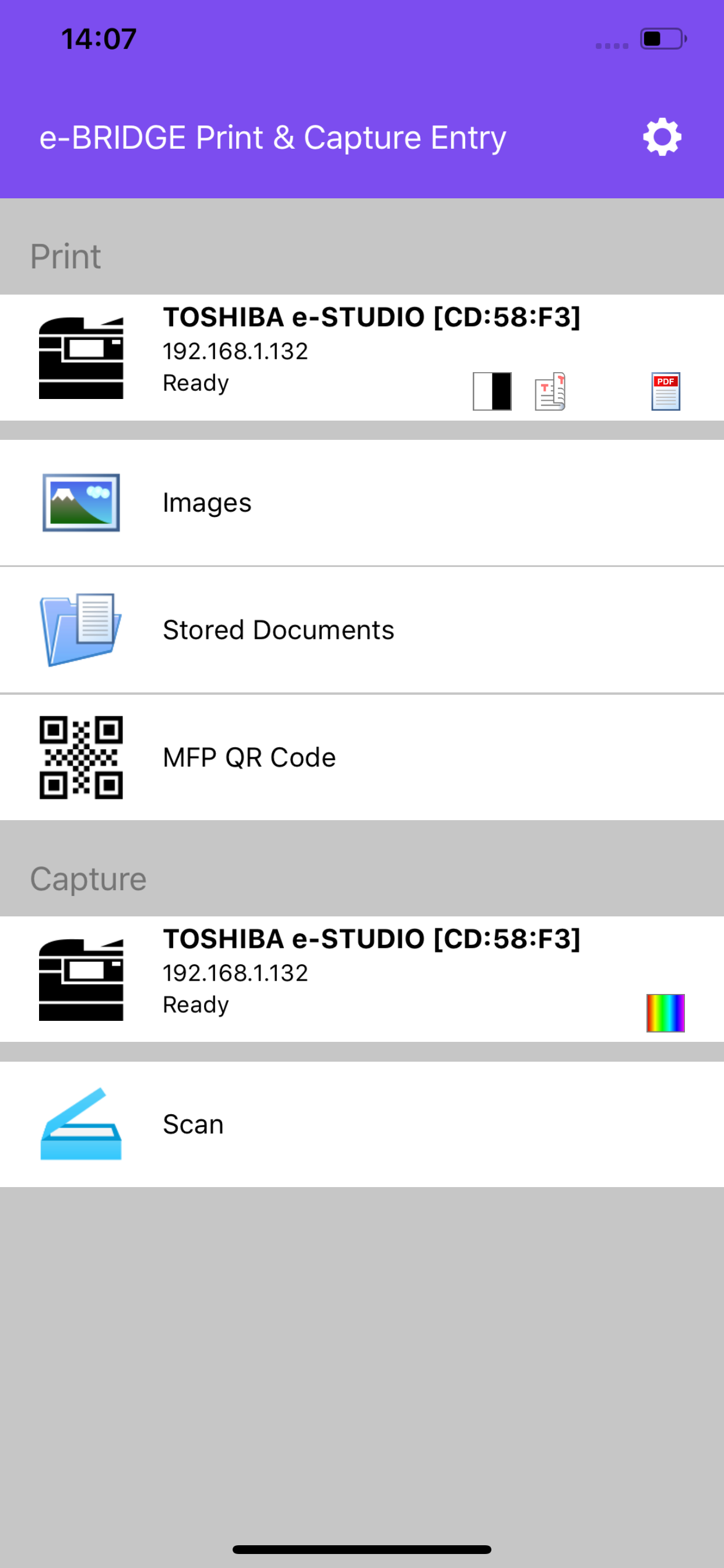 e-BRIDGE Print & Capture Entry
