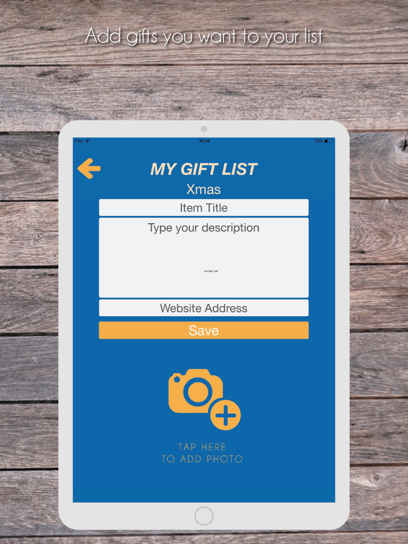 My Gift List iPad screenshot 5 - Social Networking app